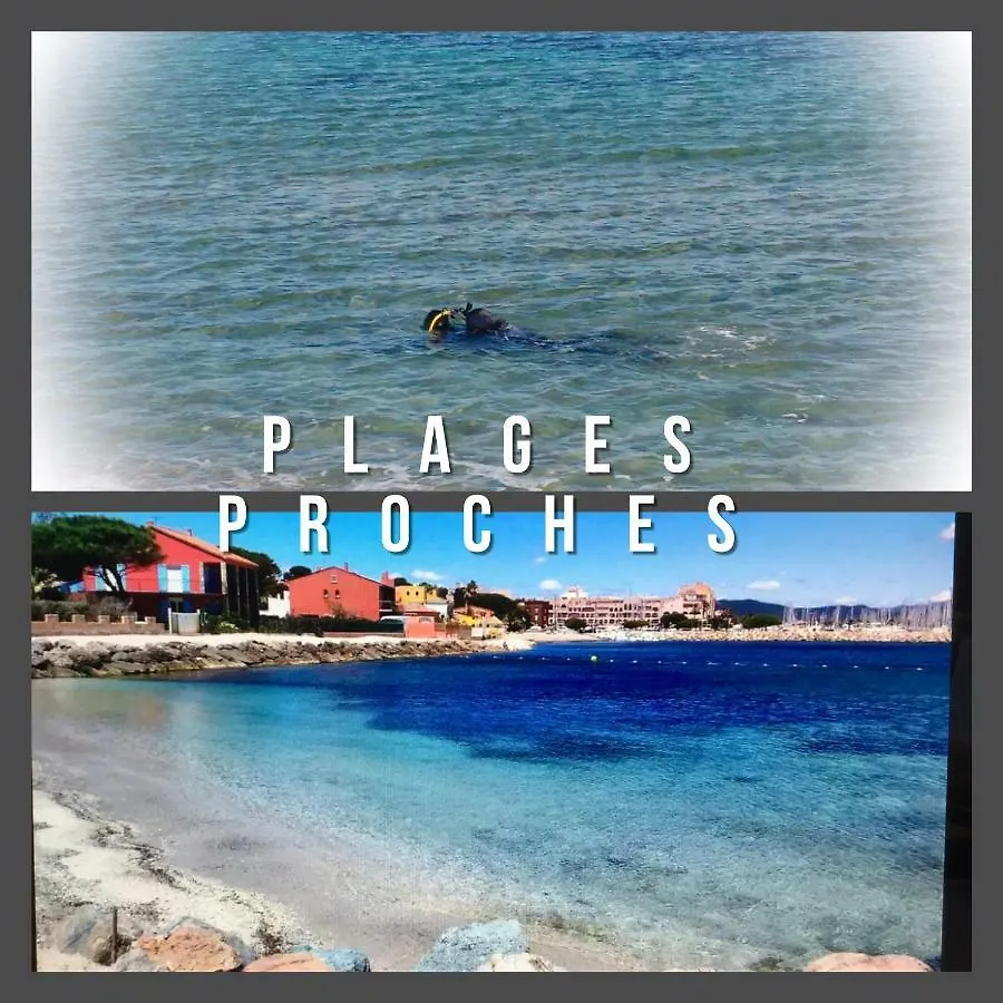 Апартаменты Studio Port D'Hyeres Vue Mer Et Iles De Porquerolles Et Port-Cros